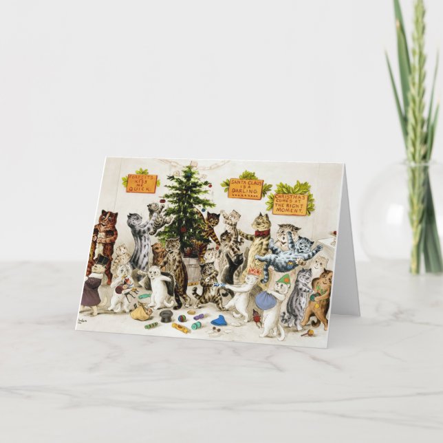 Fiesta de Decoración de Árbol de Navidad de Gatos  (Anverso)