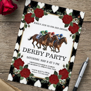 Fiesta de Derby de Carreras de Caballos Invitación