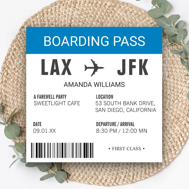 Fiesta de Despedida de Tarjeta de Embarque de Avió (Subido por el creador)