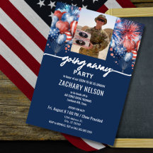 Fiesta de despedida militar con foto personalizada