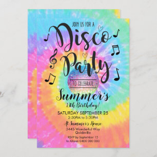 Fiesta de Disco Dye Disco Invitación a la fiesta d
