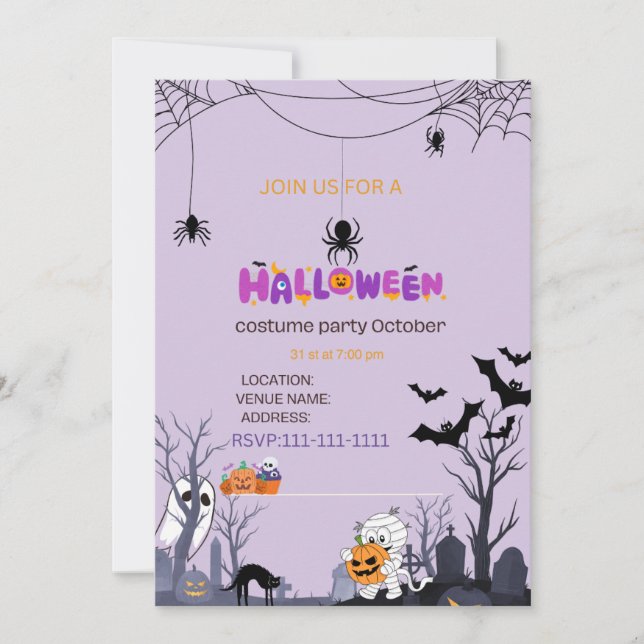 Fiesta de disfraces de Halloween de Invitación Inf (Anverso)
