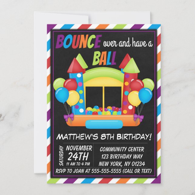 Fiesta de diversión de Ball Pit Invitación a los n (Anverso)