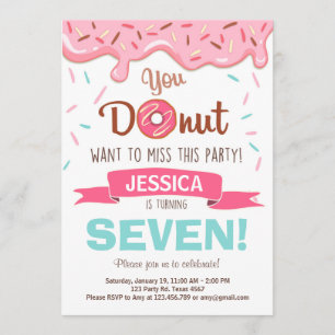 Fiesta de donut de la invitación a la fiesta de cu