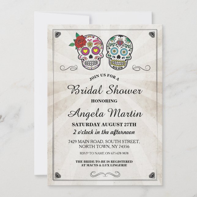 Fiesta de ducha de novia Invitación a crema de crá (Anverso)