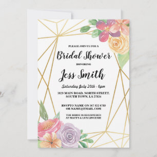 Fiesta de ducha de novia Invitación a la floral co