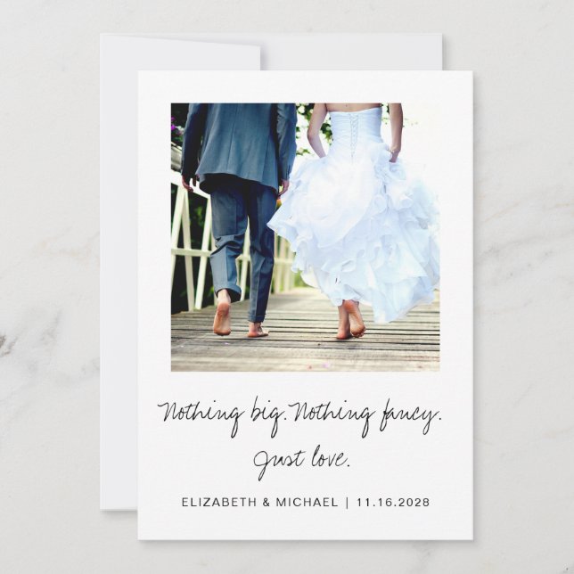 Fiesta de Elopement Mínimo Más Tarde Boda De Fotog (Anverso)