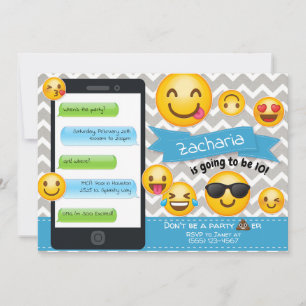 Fiesta de Emoji Invitaciones de cumpleaños Niños a
