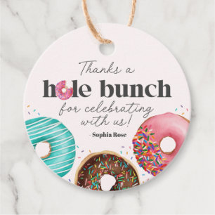 Fiesta de etiqueta de favor de círculo de donut ro