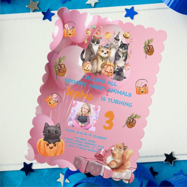 Fiesta de fantasía Animales Tema Niños Invitación  (Subido por el creador)