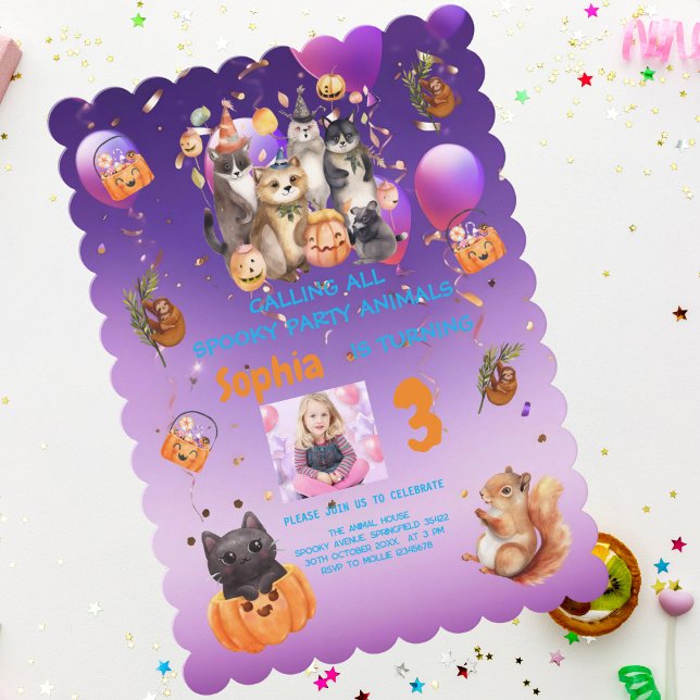 Fiesta de fantasía Animales Tema Niños Invitación  (Subido por el creador)