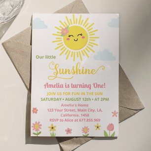 Fiesta de Flor Silvestre Sunshine Invitación de cu