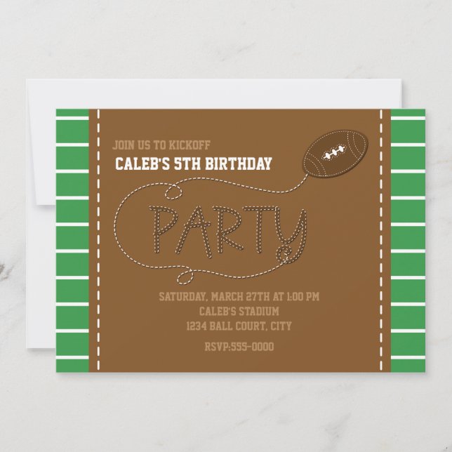 Fiesta de FOOTBALL Invitación a tipografía de cump (Anverso)