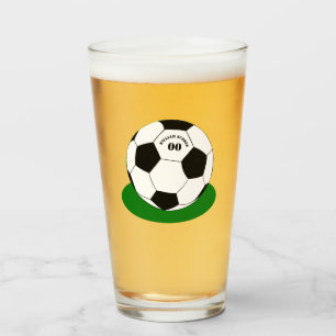Fiesta de fútbol, pelota de fútbol con nombre y nú