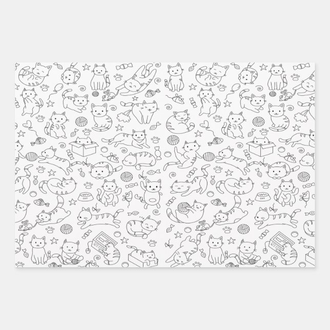 ¡Fiesta de gato! Papel de ajuste (Anverso)
