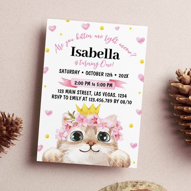 Fiesta de gatos de invitación a cumpleaños de Kitt (Subido por el creador)