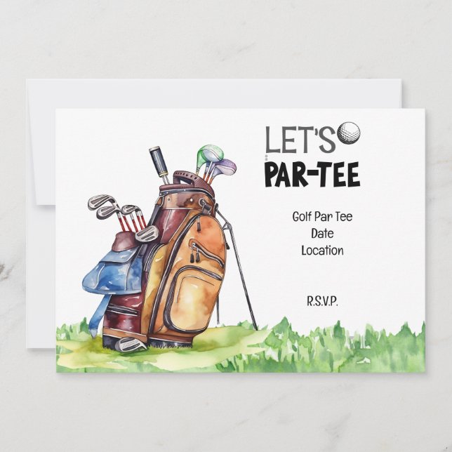 Fiesta de golf salve la invitación de fecha para e (Anverso)