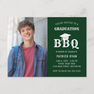 Fiesta de graduación BBQ Invitación de foto blanca