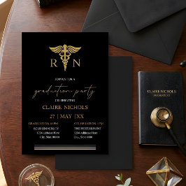Fiesta de graduación de enfermera/o de oro negro s