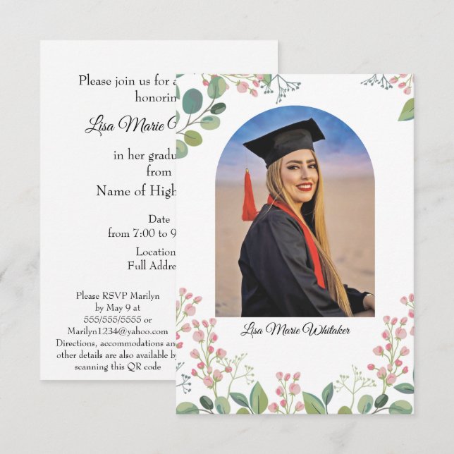 Fiesta de graduación de escuela secundaria boho fl (Anverso / Reverso)