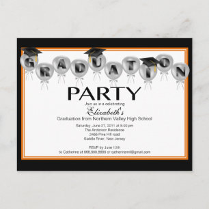 Fiesta de graduación de globo Invitación a la fies
