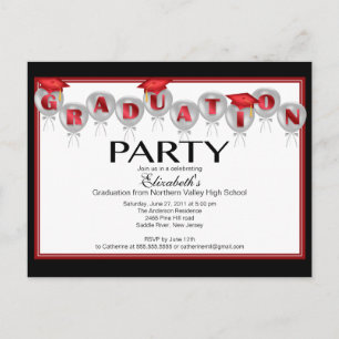 Fiesta de Graduación de Globo Invitación Tapa de G