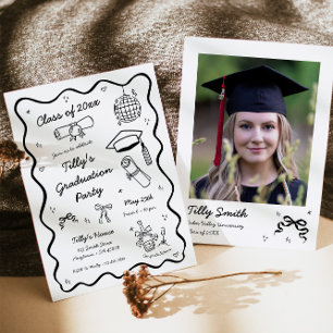 Fiesta de Graduación Doodle Invitación a diversión