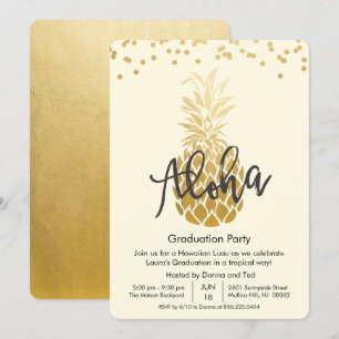 Fiesta de Graduación Invitación a Fiesta Hawaiana