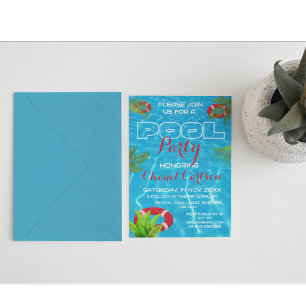 Fiesta de grupo tropical   Invitación al cumpleaño