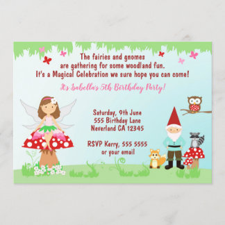Fiesta de Hadas y Gnomos en el Bosque | INVITACIÓN
