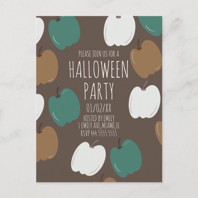 Fiesta de Halloween Calabazas de Otoño Tarjeta Pos (Anverso)