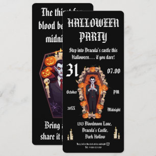 Fiesta de halloween de vampiros - Tarjeta de invit