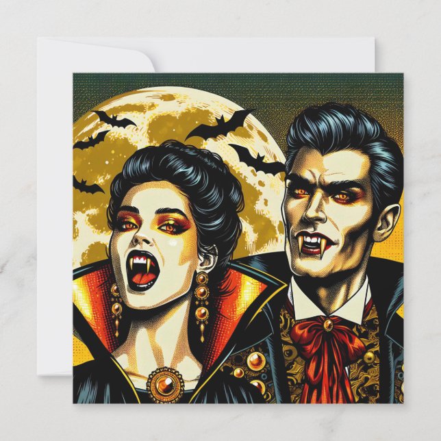 Fiesta de Halloween de vampiros y murciélagos  (Anverso)