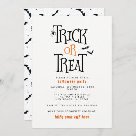 Fiesta de Halloween del truco o de la invitación