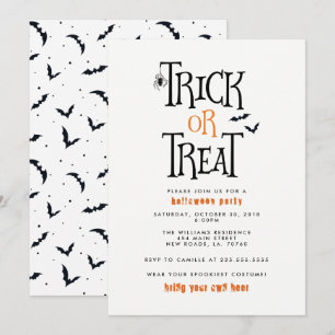 Fiesta de Halloween del truco o de la invitación