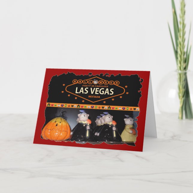 Fiesta De Halloween En La Tarjeta Las Vegas (Anverso)