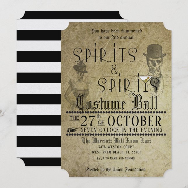 Fiesta de Halloween Espíritus Disfraces Invitación (Anverso / Reverso)