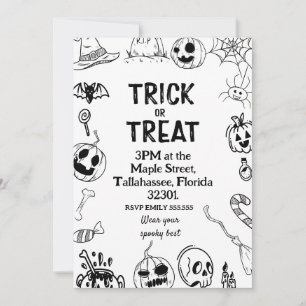 Fiesta de Halloween, invitación espeluznante de tr