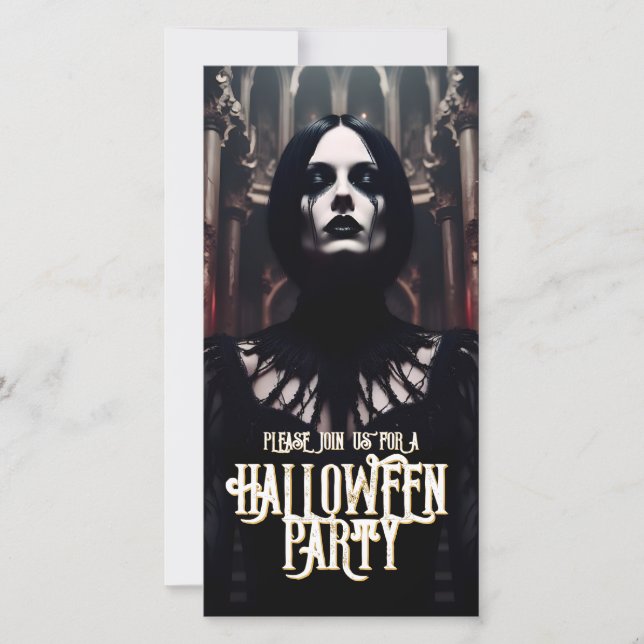 Fiesta de Halloween - Invitación gótica oscura (Anverso)