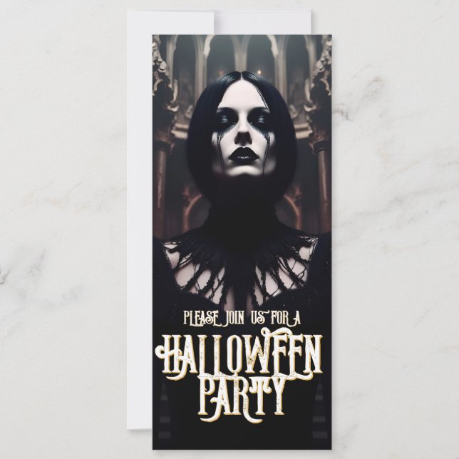 Fiesta de Halloween - Invitación gótica oscura (Anverso)