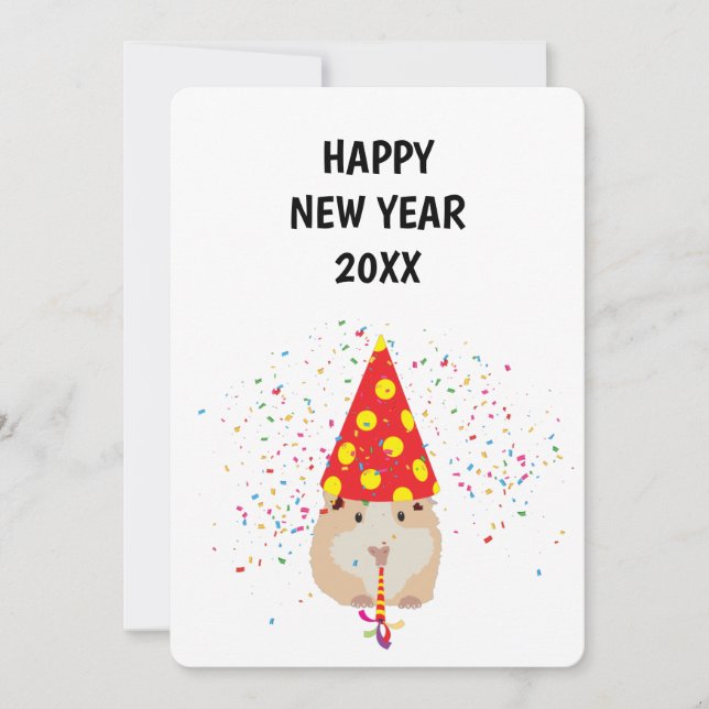 Fiesta de hámster - Tarjeta de Año Nuevo para fest (Anverso)