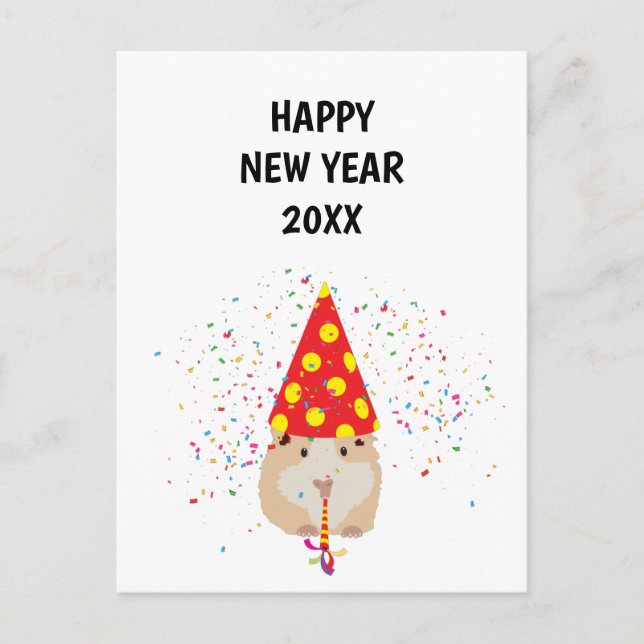 Fiesta de hámster - Tarjeta de Año Nuevo para fest (Anverso)