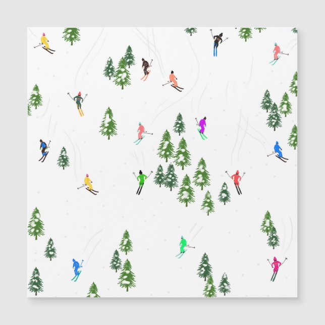 Fiesta de Ilustracion de esquí alpino Freeride (Anverso)