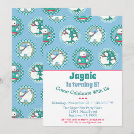 Fiesta de invierno de invitación a cumpleaños de o