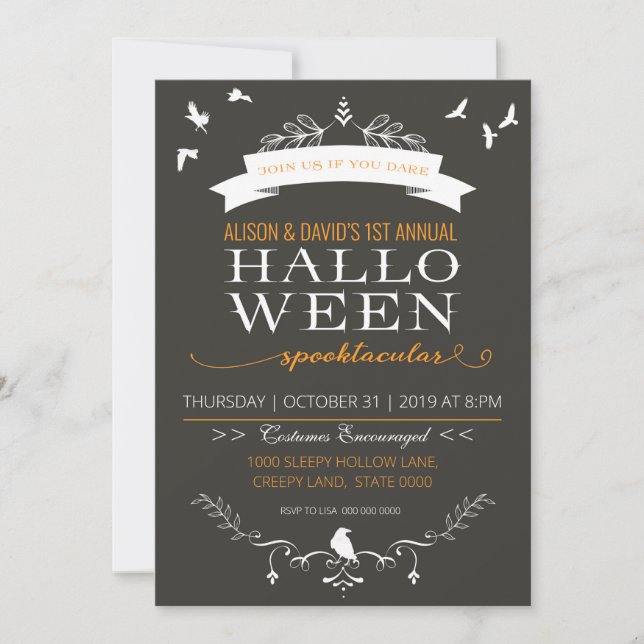 Fiesta de Invitación a Halloween para Adultos (Anverso)