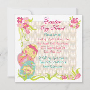 Fiesta de invitación a la caza de huevos de Pascua