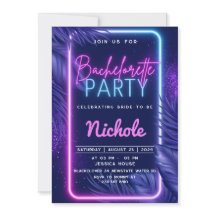 Fiesta de invitación a soltera tropical Neon