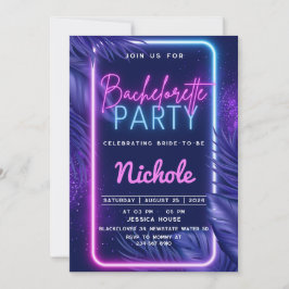 Fiesta de invitación a soltera tropical Neon