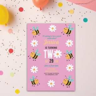 Fiesta de invitación de cumpleaños de Bee Daisy Ro