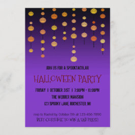 Fiesta de invitación de Halloween jack o' linterna